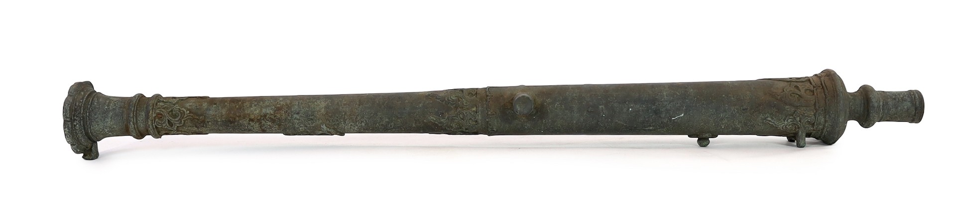 An 18th century Indonesian bronze Lantaka cannon, 125cm long